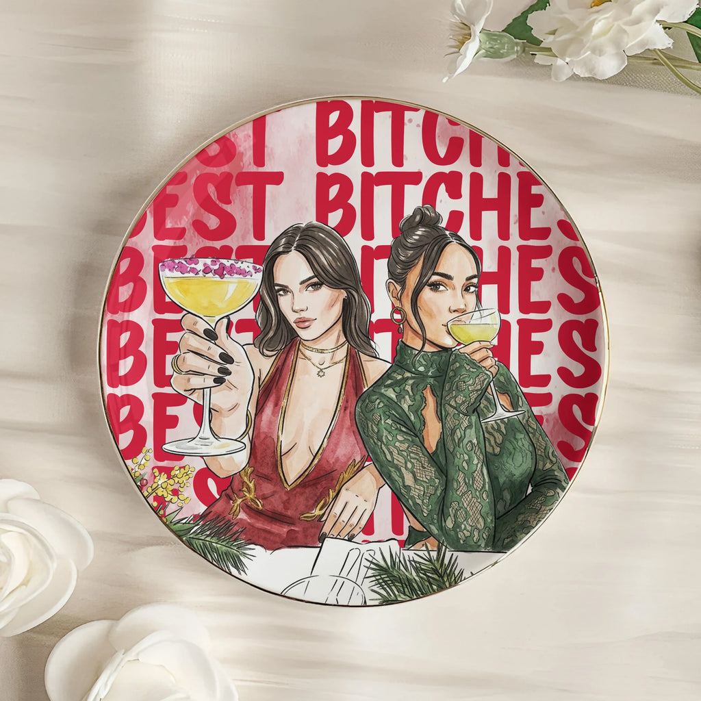 Turn Your Photo Into Watercolor Art - Best B*Tches Friendship Gifts - Personalized Jewelry Dish