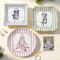 Custom Pet Portrait Sketch Line Art Striped Style - Personalized Jewelry Dish