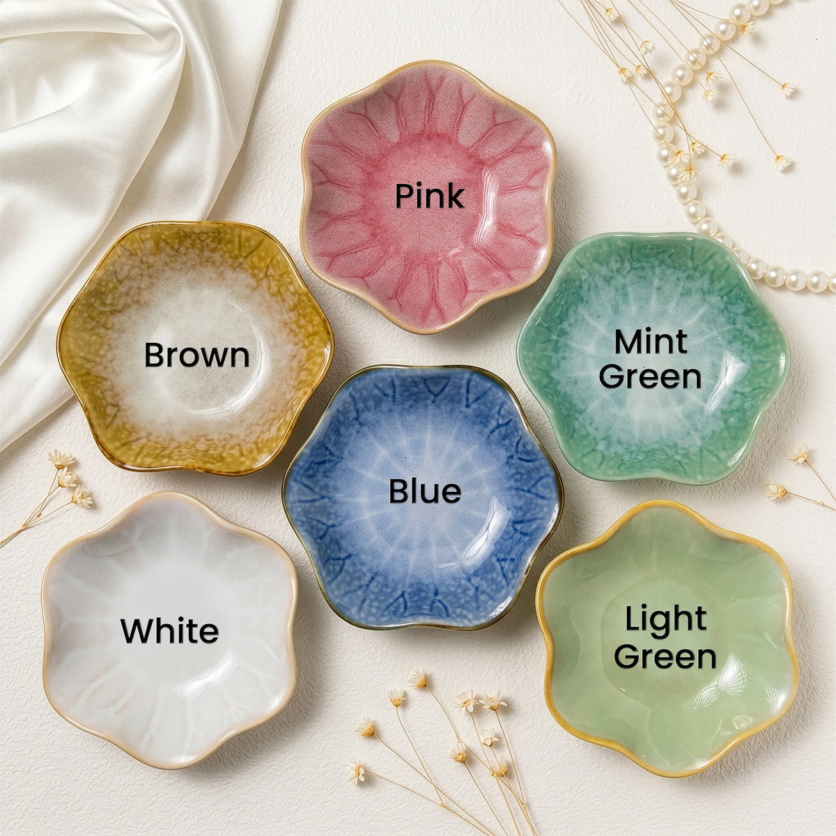 Birth Month Flower Gift For Her - Personalized Jewelry Dish