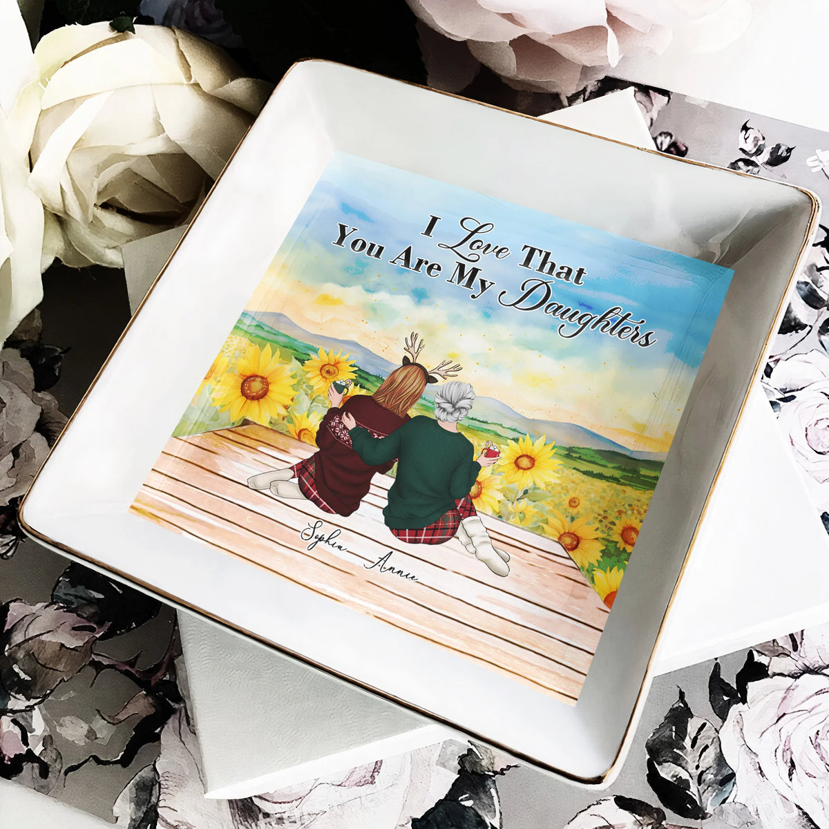 To Daughter Never Forget That I Love You Forever - Personalized Jewelry Dish - Gift For Daughter